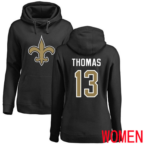 New Orleans Saints Black Women Michael Thomas Name and Number Logo NFL Football #13 Pullover Hoodie Sweatshirts